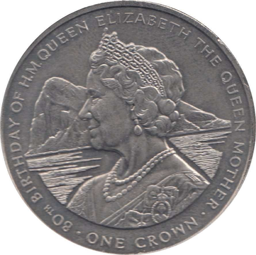 1980 ONE CROWN 80TH BIRTHDAY OF H.M QUEEN ELIZABETH - WORLD COINS - Cambridgeshire Coins