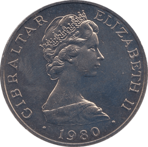 1980 ONE CROWN GIBRALTAR - WORLD COINS - Cambridgeshire Coins