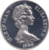 1980 ONE CROWN ISLE OF MAN - SILVER WORLD COINS - Cambridgeshire Coins