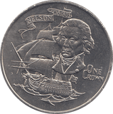 1980 ONE CROWN NELSON 1758 - 1805 ( BU ) - WORLD COINS - Cambridgeshire Coins