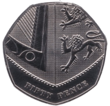 2014 50P BRILLIANT UNCIRCULATED SHIELD BU