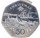 1980 SILVER 50P CHRISTMAS ( PROOF ) - WORLD COINS - Cambridgeshire Coins
