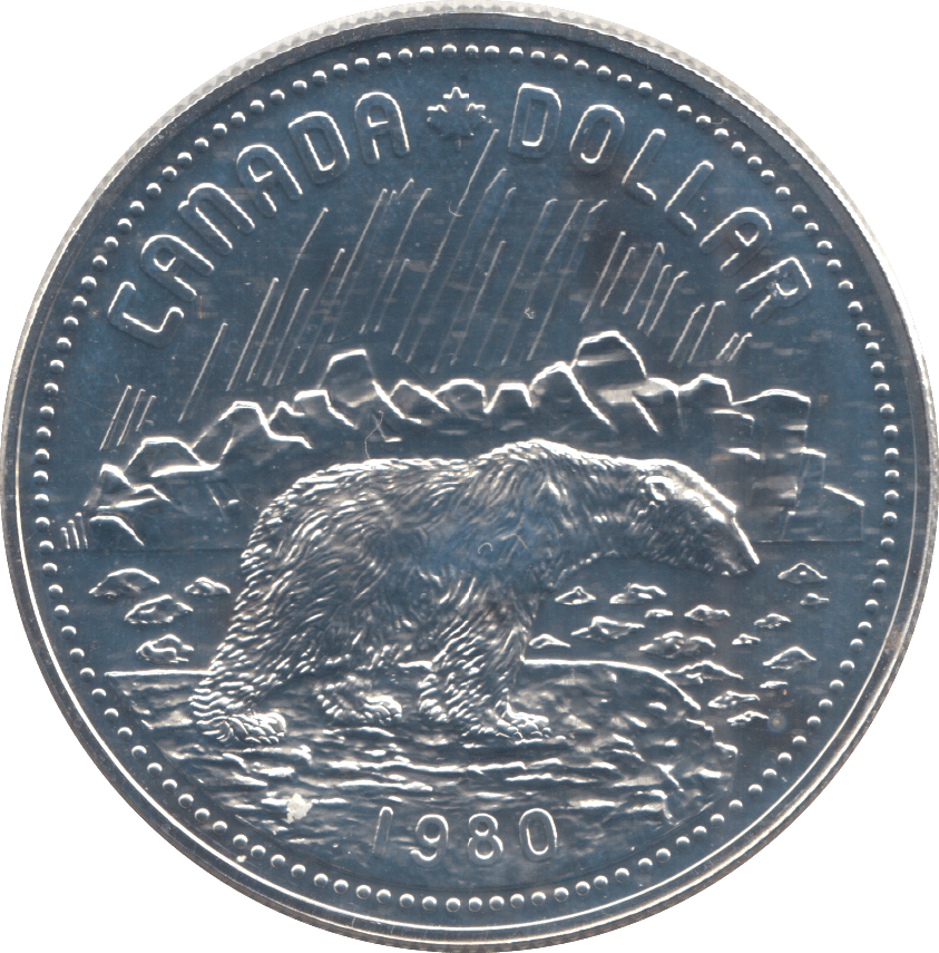 1980 SILVER PROOF CANADA DOLLAR - SILVER WORLD COINS - Cambridgeshire Coins
