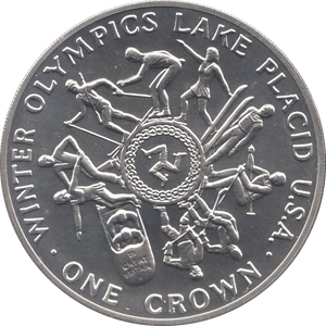 1980 SILVER PROOF ONE CROWN ISLE OF MAN - SILVER WORLD COINS - Cambridgeshire Coins