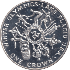 1980 SILVER PROOF ONE CROWN ISLE OF MAN - SILVER WORLD COINS - Cambridgeshire Coins