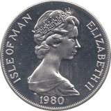 1980 SILVER PROOF ONE CROWN ISLE OF MAN - SILVER WORLD COINS - Cambridgeshire Coins