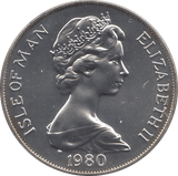 1980 SILVER PROOF ONE CROWN ISLE OF MAN - SILVER WORLD COINS - Cambridgeshire Coins