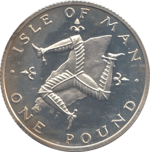 1980 SILVER PROOF ONE POUND ISLE OF MAN - SILVER WORLD COINS - Cambridgeshire Coins