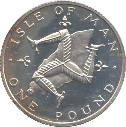 1980 SILVER PROOF ONE POUND ISLE OF MAN - SILVER WORLD COINS - Cambridgeshire Coins