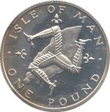 1980 SILVER PROOF ONE POUND ISLE OF MAN - SILVER WORLD COINS - Cambridgeshire Coins