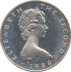 1980 SILVER PROOF ONE POUND ISLE OF MAN - SILVER WORLD COINS - Cambridgeshire Coins