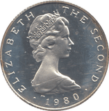 1980 SILVER PROOF ONE POUND ISLE OF MAN - SILVER WORLD COINS - Cambridgeshire Coins