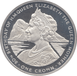1980 SILVER PROOF QUEEN MOTHER ONE CROWN GIBRALTAR - SILVER WORLD COINS - Cambridgeshire Coins