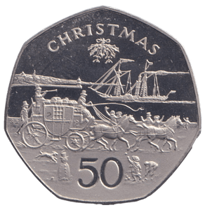 1980 STAGE COACH 50P ISLE OF MAN ( PROOF ) BB - 50P REGIONAL ISSUES - Cambridgeshire Coins