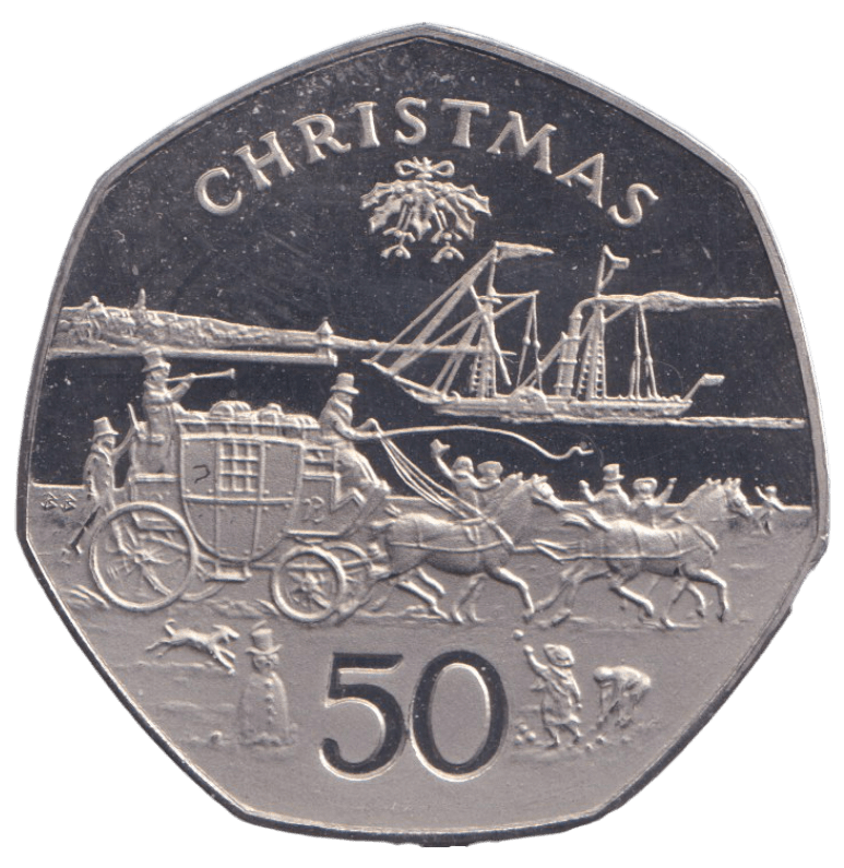 1980 STAGE COACH 50P ISLE OF MAN ( PROOF ) BB - 50P REGIONAL ISSUES - Cambridgeshire Coins