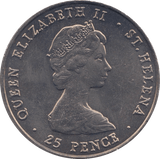 1980 TWENTY FIVE PENCE ST. HELENA - WORLD COINS - Cambridgeshire Coins