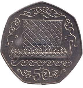 1980 VIKING SHIP 50P ISLE OF MAN - 50P REGIONAL ISSUES - Cambridgeshire Coins