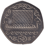 1980 VIKING SHIP 50P ISLE OF MAN - 50P REGIONAL ISSUES - Cambridgeshire Coins
