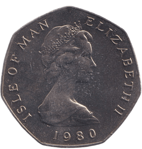 1980 VIKING SHIP 50P ISLE OF MAN - 50P REGIONAL ISSUES - Cambridgeshire Coins