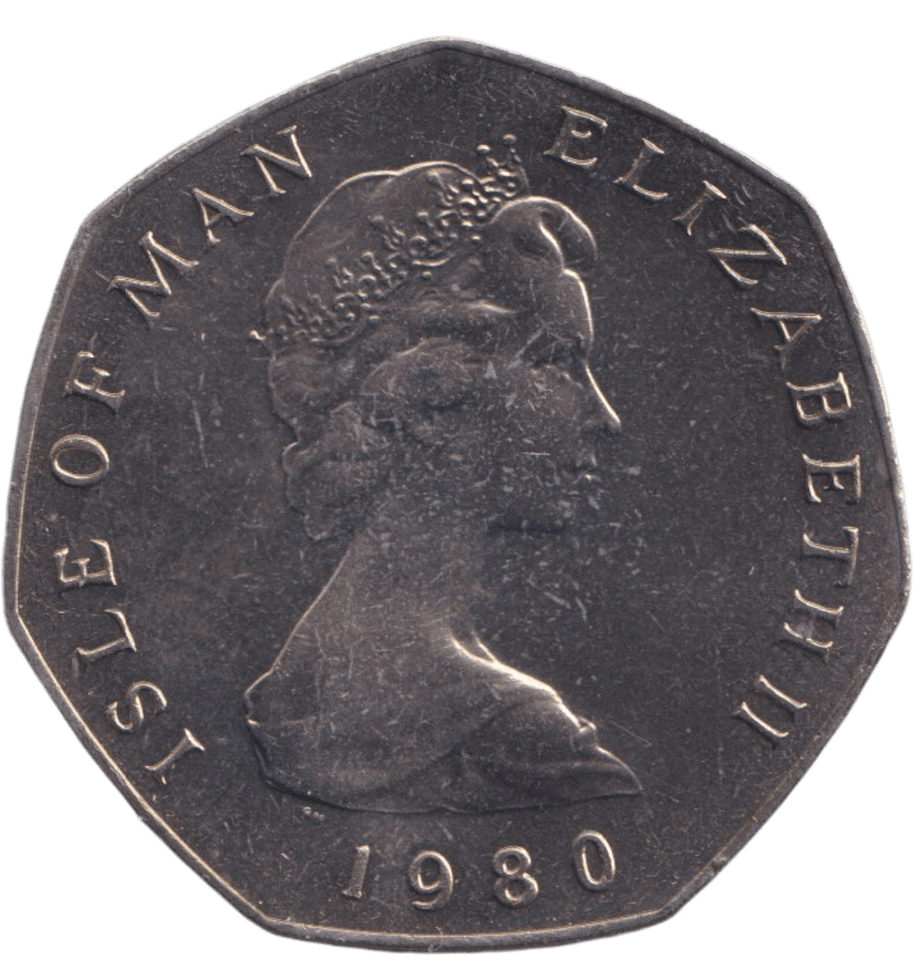 1980 VIKING SHIP 50P ISLE OF MAN - 50P REGIONAL ISSUES - Cambridgeshire Coins