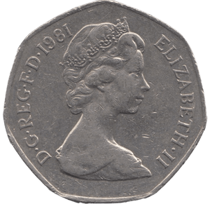 1981 CIRCULATED LARGE 50P BRITANNIA - 50P CIRCULATED - Cambridgeshire Coins
