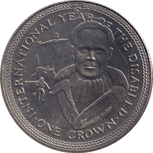 1981 CROWN YEAR OF THE DISABLED - DOUGLAS - WORLD COINS - Cambridgeshire Coins