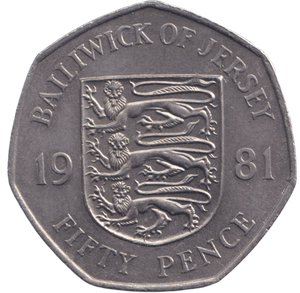 1981 LARGE 50P JERSEY - 50P REGIONAL ISSUE - Cambridgeshire Coins