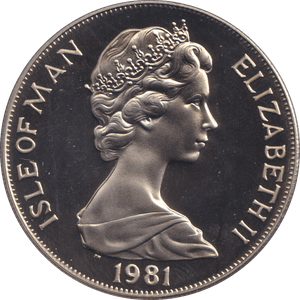 1981 ONE CROWN ISLE OF MAN - WORLD COINS - Cambridgeshire Coins
