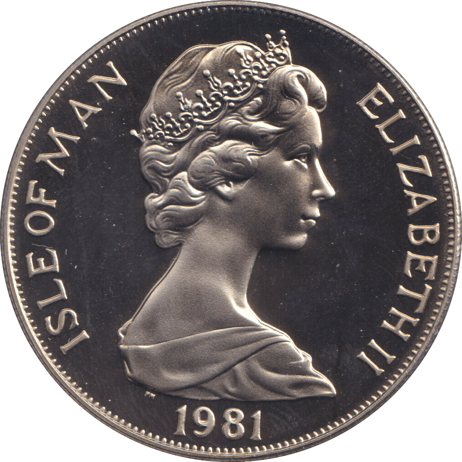 1981 ONE CROWN ISLE OF MAN - WORLD COINS - Cambridgeshire Coins