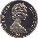 1981 ONE CROWN ISLE OF MAN - WORLD COINS - Cambridgeshire Coins