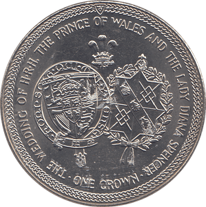1981 ONE CROWN WEDDING OF THE PRINCE OF WALES AND LADY DIANA - WORLD COINS - Cambridgeshire Coins