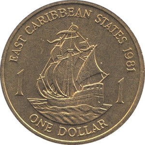 1981 ONE DOLLAR CARIBBEAN STATE - WORLD COINS - Cambridgeshire Coins