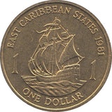 1981 ONE DOLLAR CARIBBEAN STATE - WORLD COINS - Cambridgeshire Coins