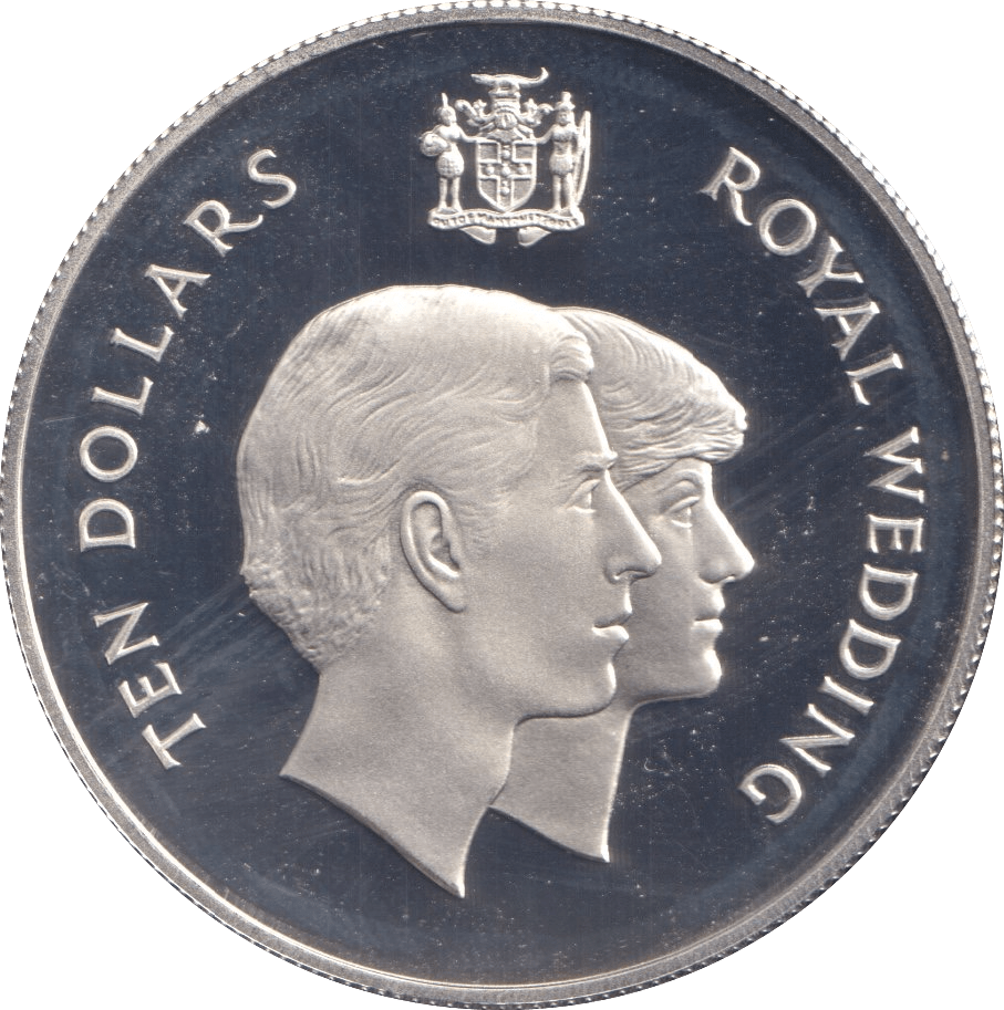 1981 SILVER PROOF 10 DOLLAR ROYAL WEDDING JAMAICAN - SILVER WORLD COINS - Cambridgeshire Coins