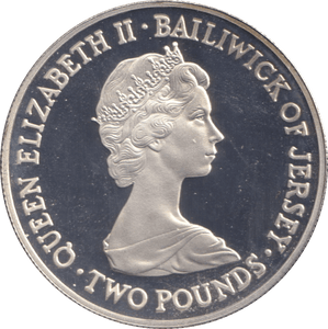 1981 SILVER PROOF 2 POUNDS BAILIWICK OF JERSEY - SILVER WORLD COINS - Cambridgeshire Coins