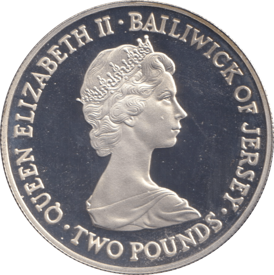 1981 SILVER PROOF 2 POUNDS BAILIWICK OF JERSEY - SILVER WORLD COINS - Cambridgeshire Coins