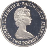 1981 SILVER PROOF 2 POUNDS BAILIWICK OF JERSEY - SILVER WORLD COINS - Cambridgeshire Coins