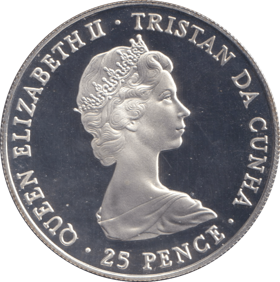 1981 SILVER PROOF 25 PENCE ASCENSION ISLAND WALES - SILVER WORLD COINS - Cambridgeshire Coins