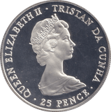 1981 SILVER PROOF 25 PENCE ASCENSION ISLAND WALES - SILVER WORLD COINS - Cambridgeshire Coins