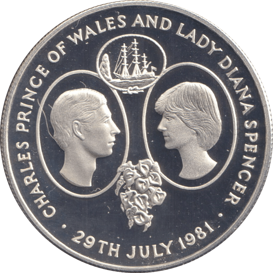 1981 SILVER PROOF 25 PENCE CHARLES PRINCE OF WALES AND LADY DIANA SPENCER - SILVER WORLD COINS - Cambridgeshire Coins