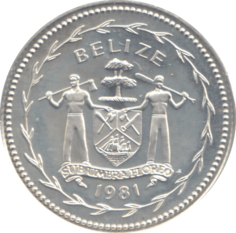 1981 SILVER PROOF 5 CENT BELIZE - SILVER WORLD COINS - Cambridgeshire Coins