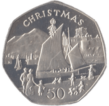 1981 SILVER PROOF CHRISTMAS LARGE 50P NIKKI BOAT ISLE OF MAN 2 - 50P REGIONAL ISSUES - Cambridgeshire Coins