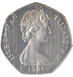 1981 SILVER PROOF CHRISTMAS LARGE 50P NIKKI BOAT ISLE OF MAN - 50P REGIONAL ISSUES - Cambridgeshire Coins