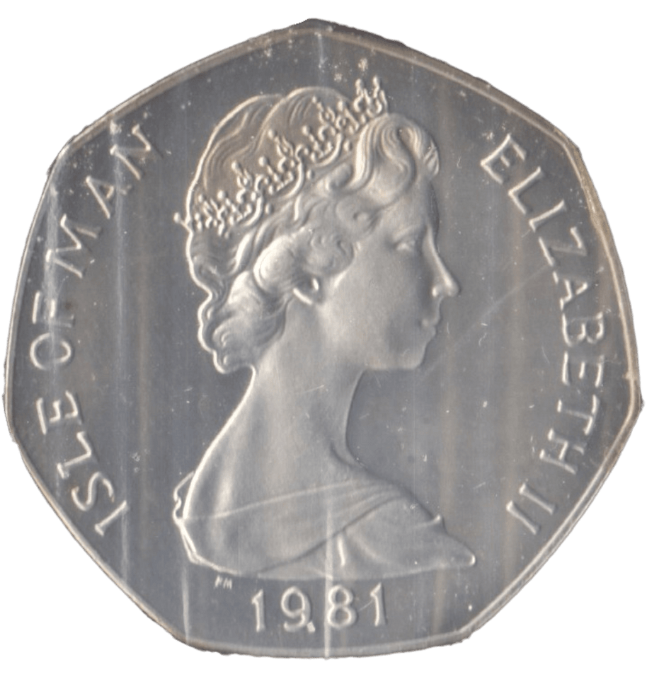 1981 SILVER PROOF CHRISTMAS LARGE 50P NIKKI BOAT ISLE OF MAN - 50P REGIONAL ISSUES - Cambridgeshire Coins