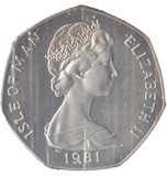 1981 SILVER PROOF CHRISTMAS LARGE 50P NIKKI BOAT ISLE OF MAN - 50P REGIONAL ISSUES - Cambridgeshire Coins
