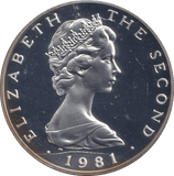 1981 SILVER PROOF FIVE POUND ISLE OF MAN - SILVER WORLD COINS - Cambridgeshire Coins