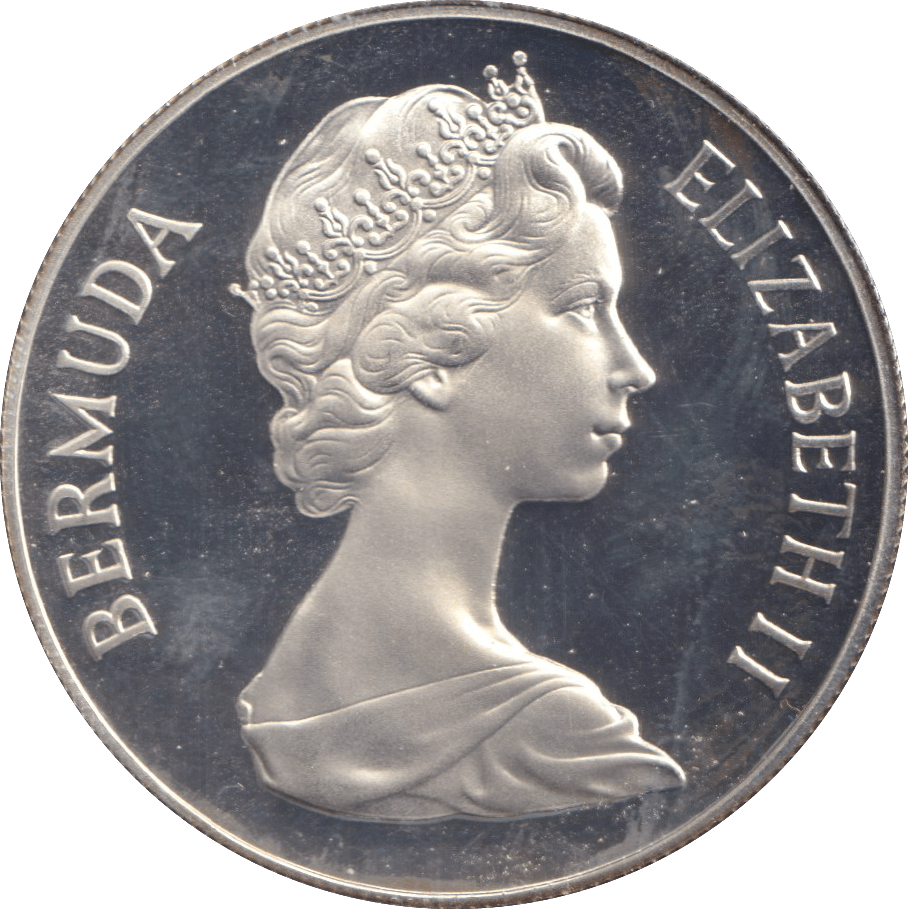 1981 SILVER PROOF ONE POUND BERMUDA - SILVER WORLD COINS - Cambridgeshire Coins