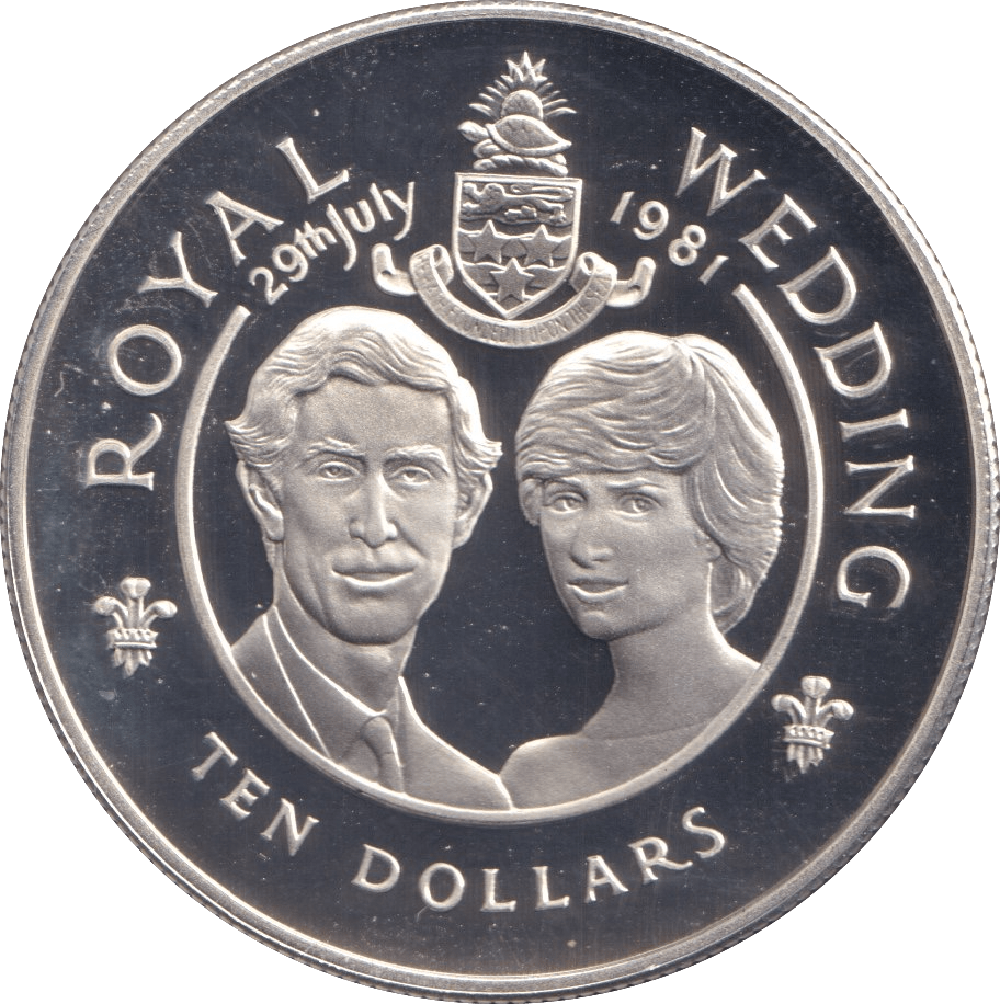 1981 SILVER PROOF TEN DOLLARS ROYAL WEDDING CAYMAN ISLANDS - SILVER WORLD COINS - Cambridgeshire Coins