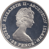 1981 TWENTY FIVE PENCE ASCENSION ISLANDS WEDDING OF PRINCE CHARLES AND LADY DIANA - SILVER WORLD COINS - Cambridgeshire Coins