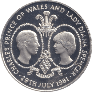 1981 TWENTY FIVE PENCE TRISTAN DA CUNHA WEDDING OF PRINCE CHARLES AND LADY DIANA - SILVER WORLD COINS - Cambridgeshire Coins